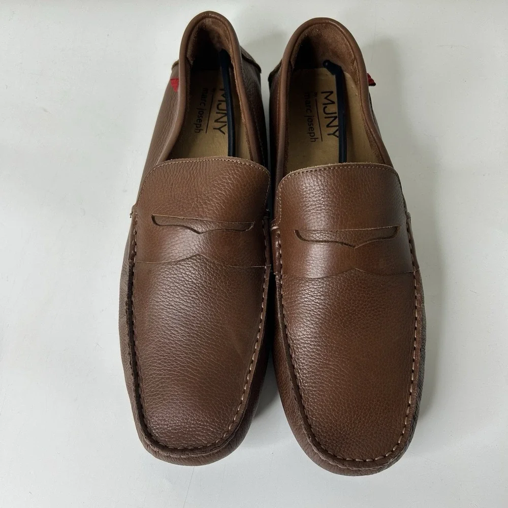 Marc Joseph New York Men's 11 Shoes Brown Leather Slip On Casual Driving Loafer